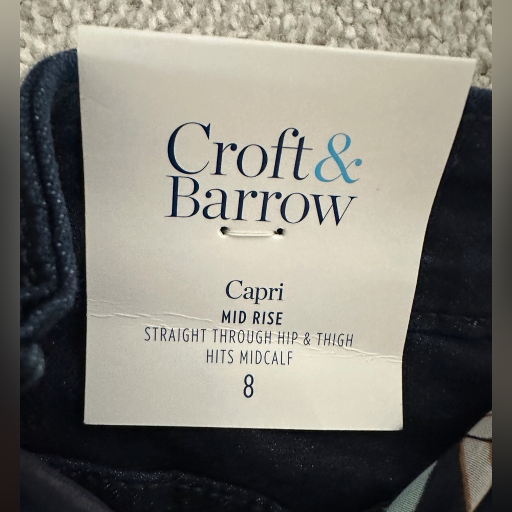 Croft & Barrow Capri Jeans Size 8 Dark Rinse Mid-Rise Stretch NWT - Picture 7 of 9